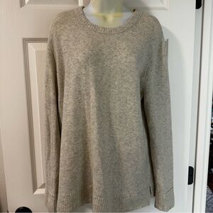 J. Crew Light Gray Marl Crew Sweater Womens Size Large